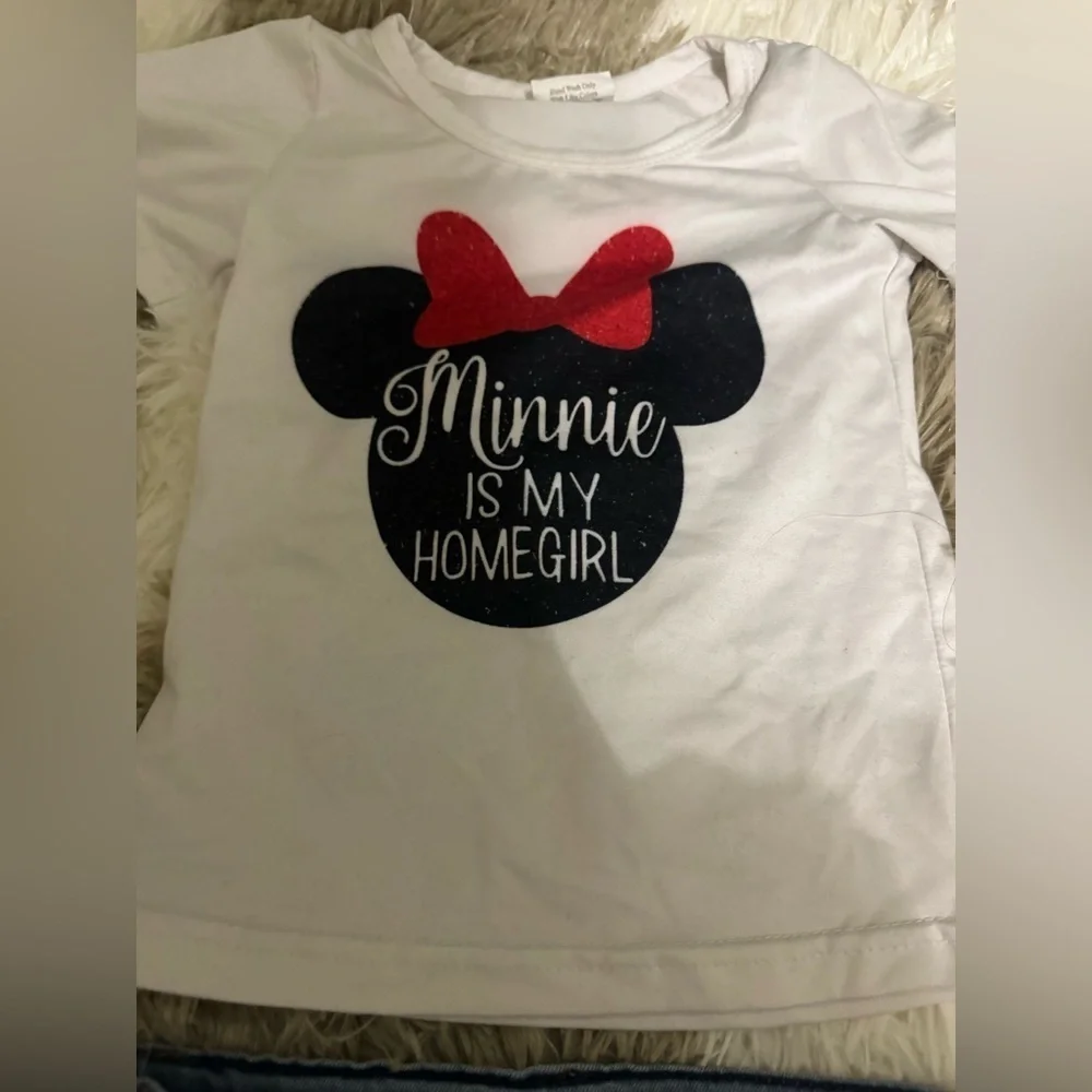 Minnie Mouse T-Shirt and Denim Shorts Set 6-12 months